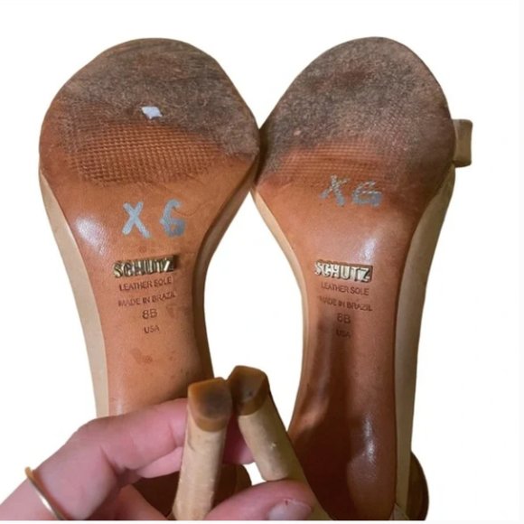 Schutz Cady Lee Sandal Size 8.5 – Sleek Leather Block Heel - Picture 6 of 6